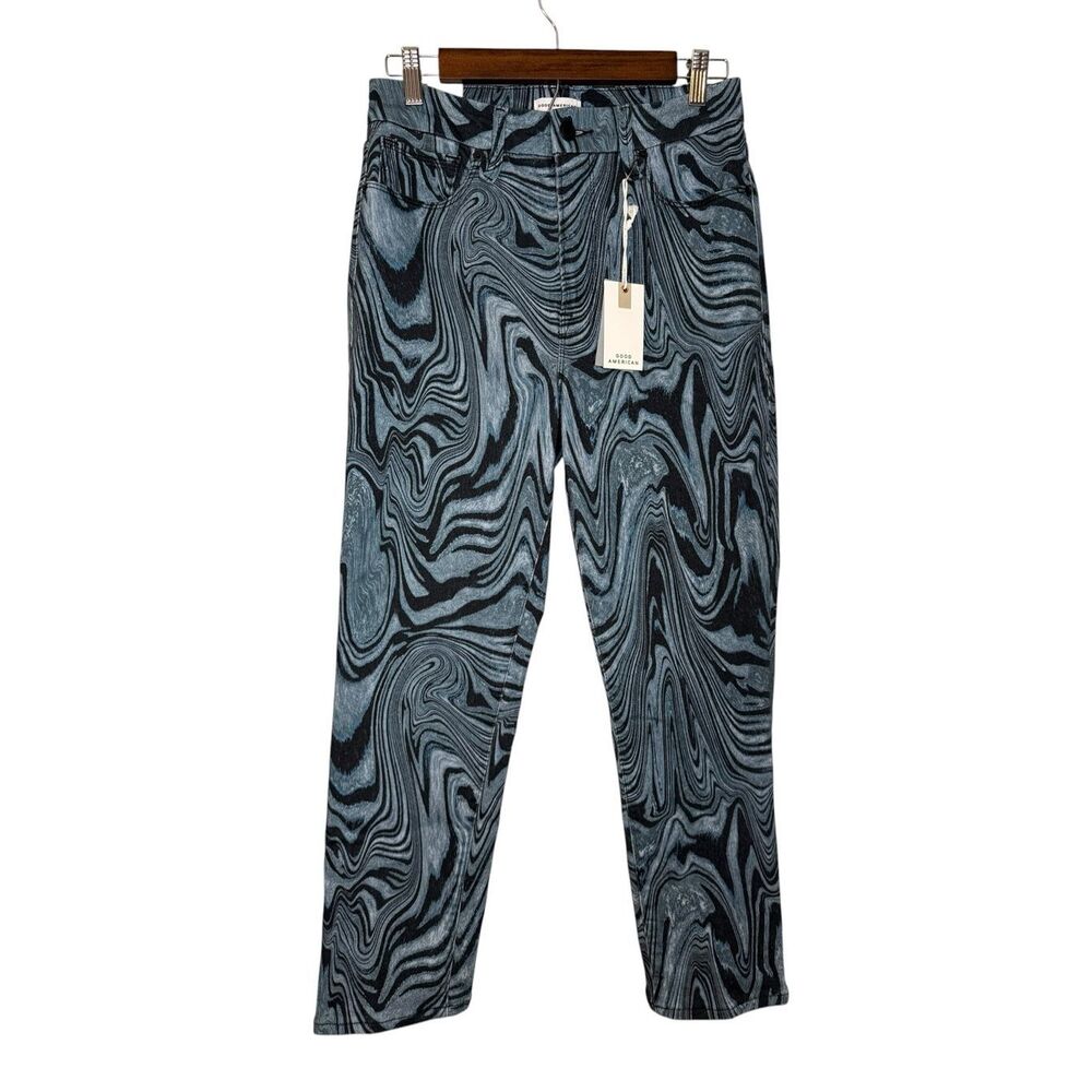 Good American Good Classic Ink Swirl Jeans Size‎ 6 NWT